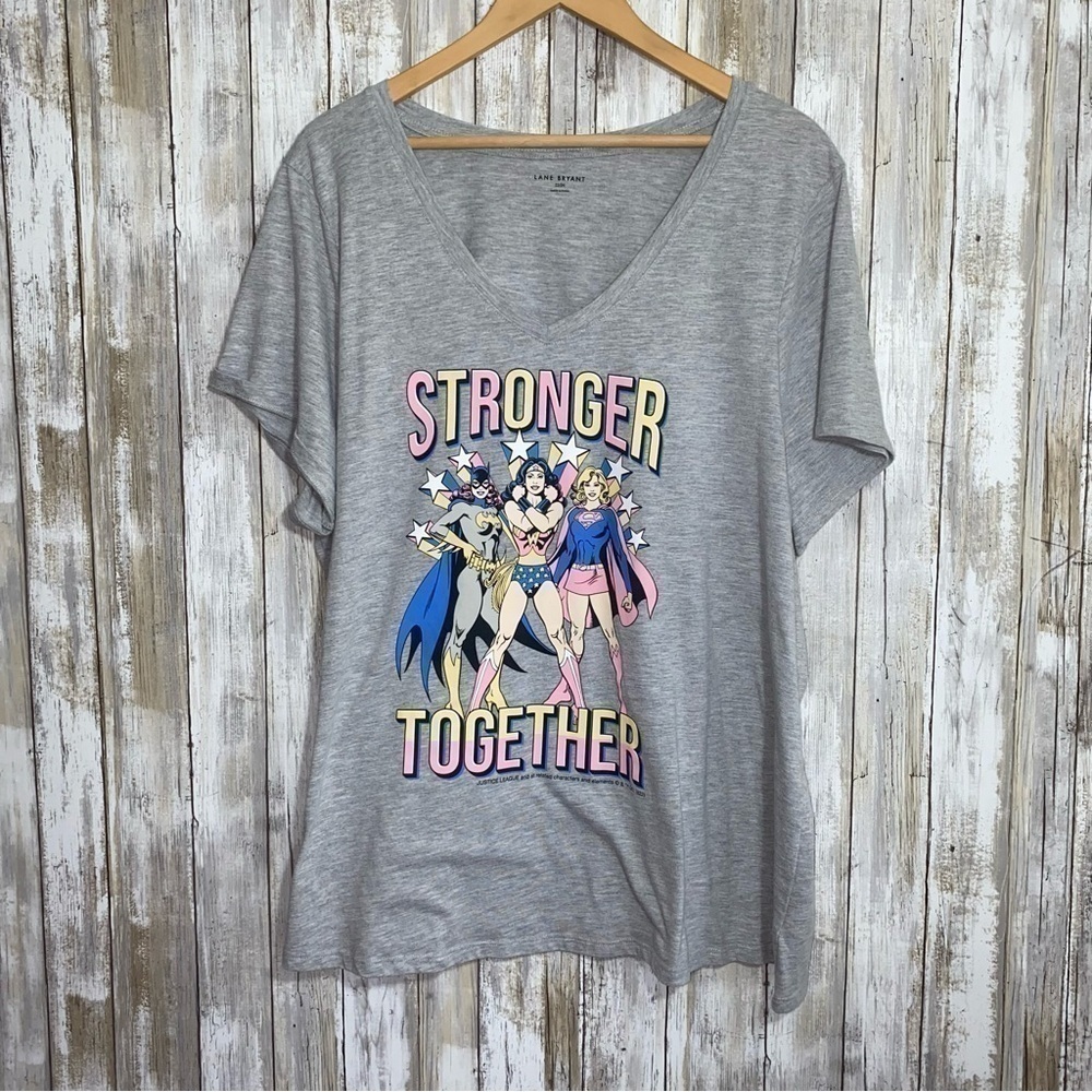 Lane Bryant Classic Stronger Together Grey Tee - Picture 2 of 5